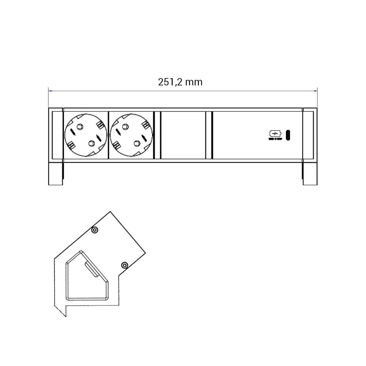 Desk Auftischsteckdose Pink mit 60W USB-C - Image 7