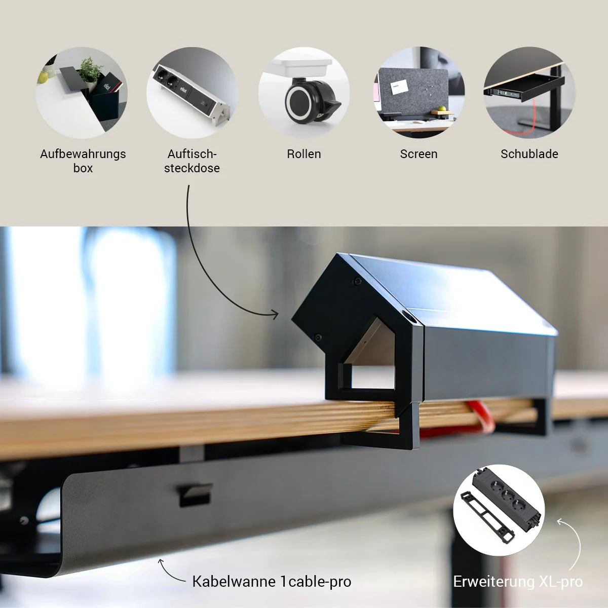 Eliot Lock Black Tischplatte MDF Black mit Fase 180x80cm - Image 5