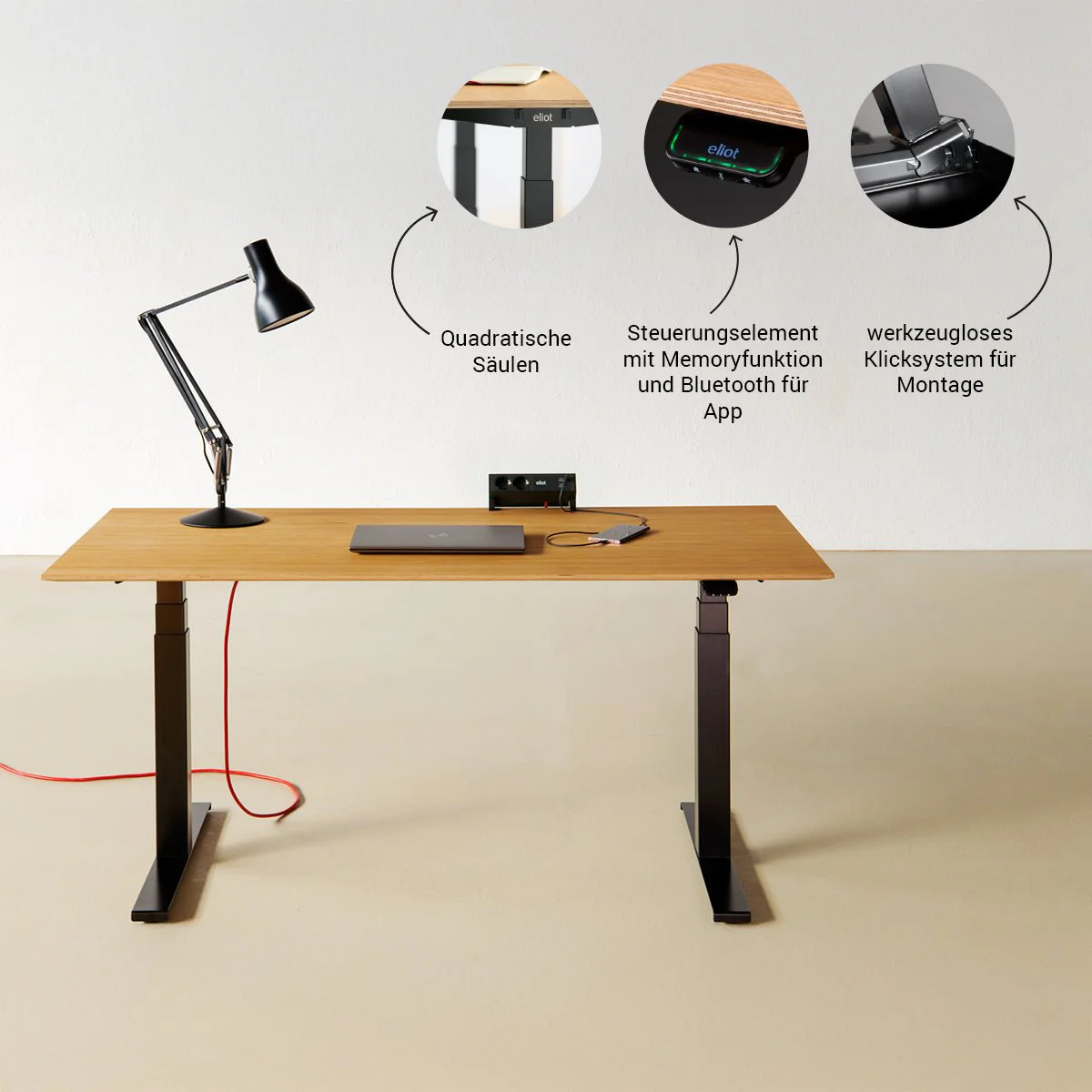 Eliot Lock Black Tischplatte MDF Black mit Fase 180x80cm - Image 7