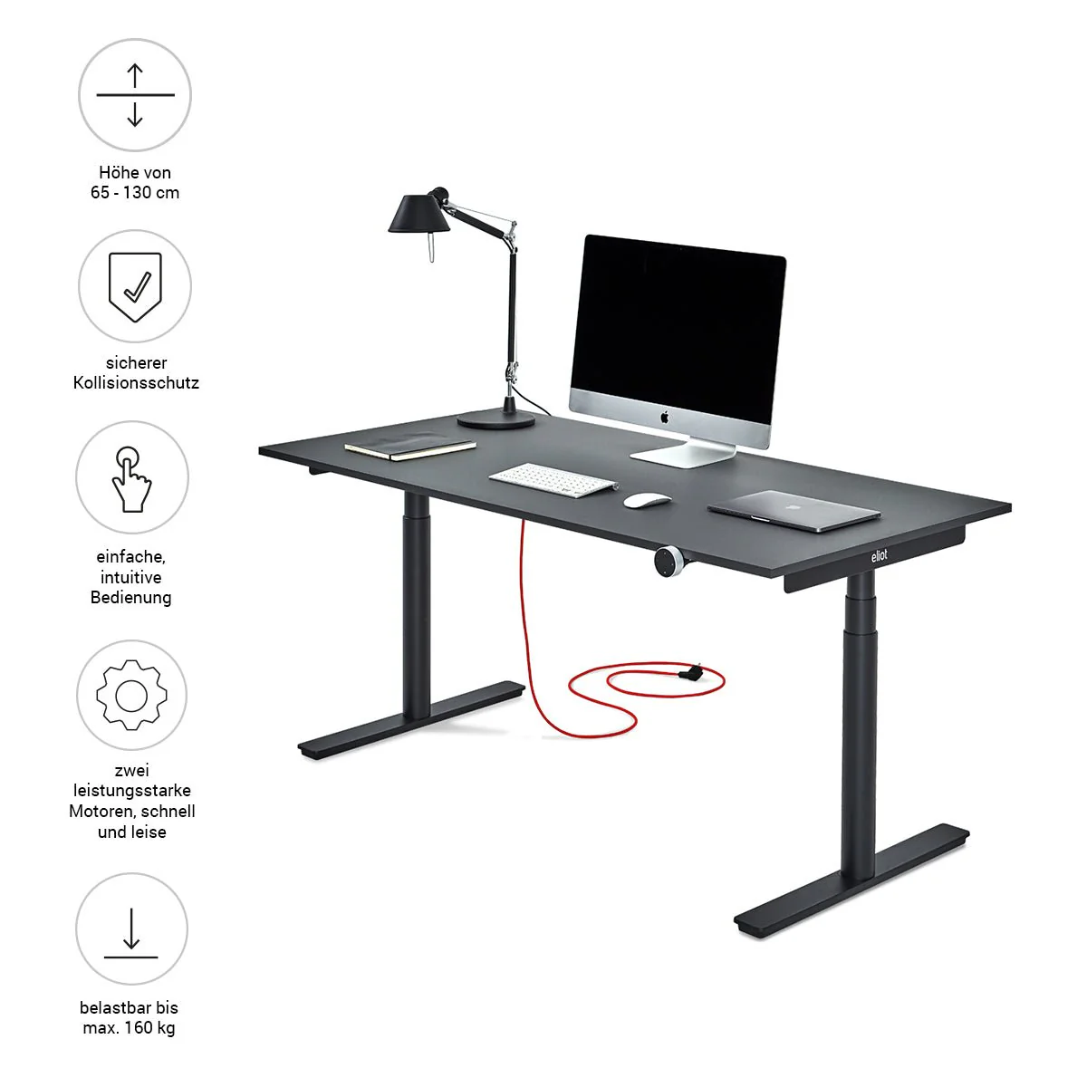 Eliot Original Black Tischplatte Soft Graphite 160x80cm - Image 7