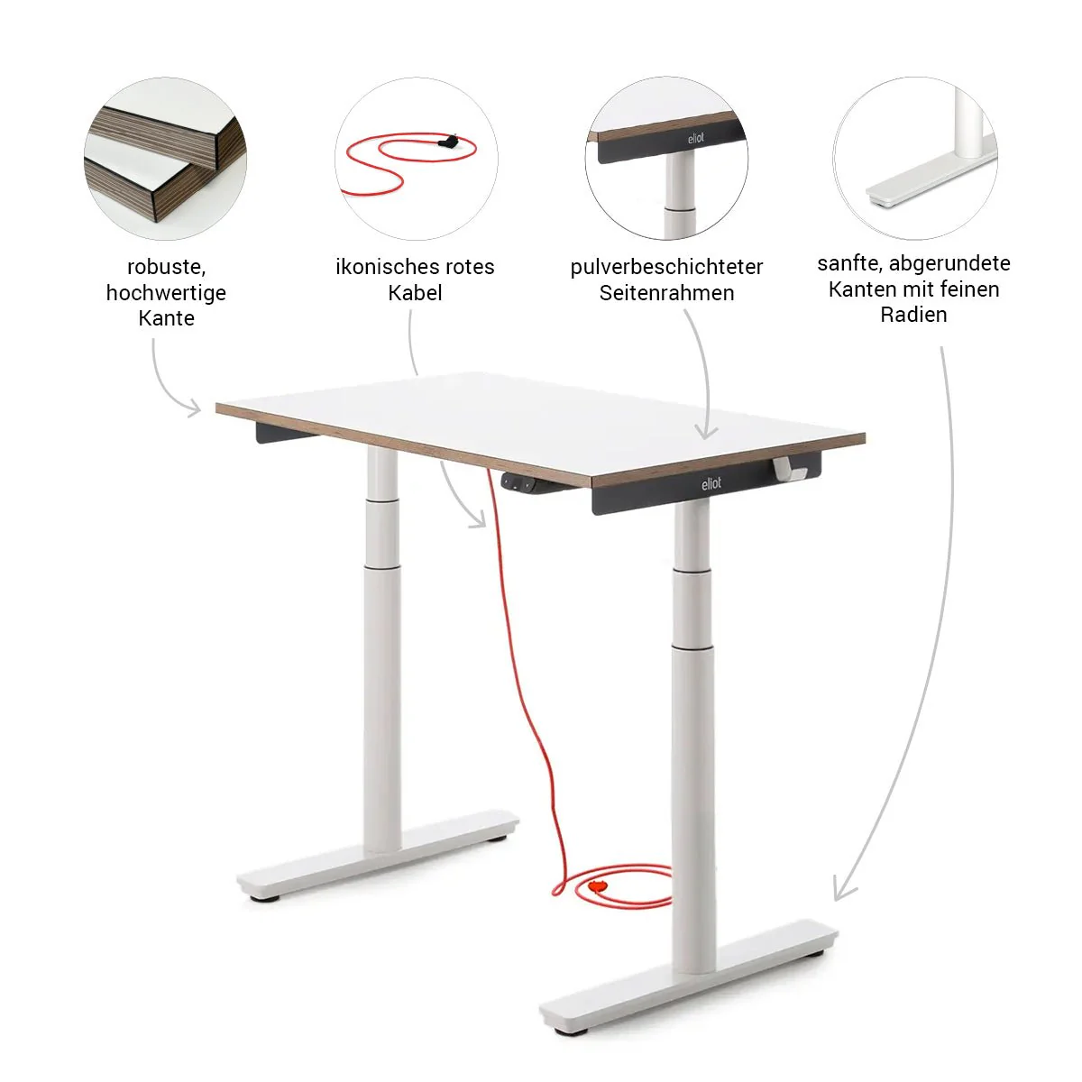 Eliot Tiny White Tischplatte Design White 100x60cm - Image 4